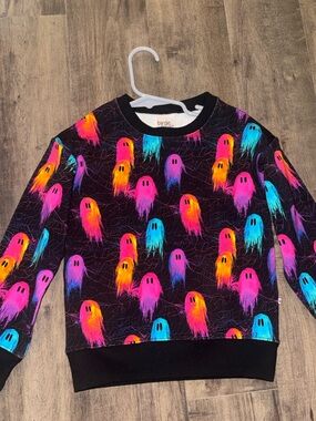 Birdie Bean Neon Ghost Halloween Pullover Crewneck 3/4T NWOT